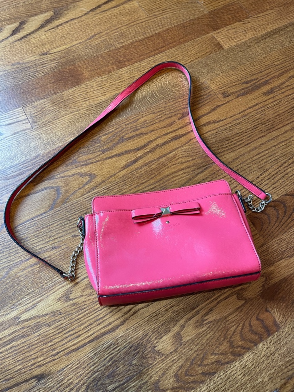 kate spade Hot Pink Patent Crossbody with Bow Accent